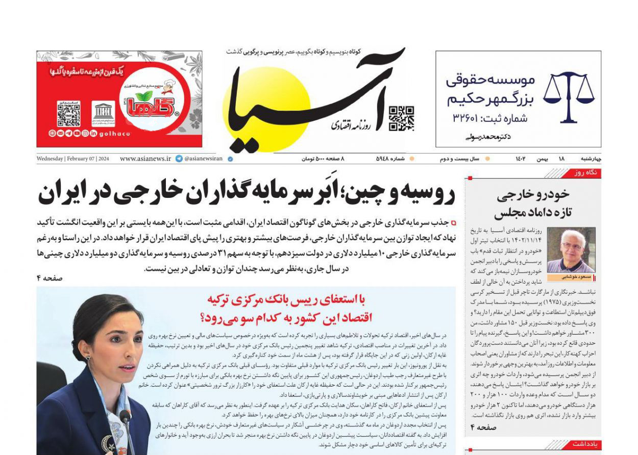تلفن روزنامه آسیا
